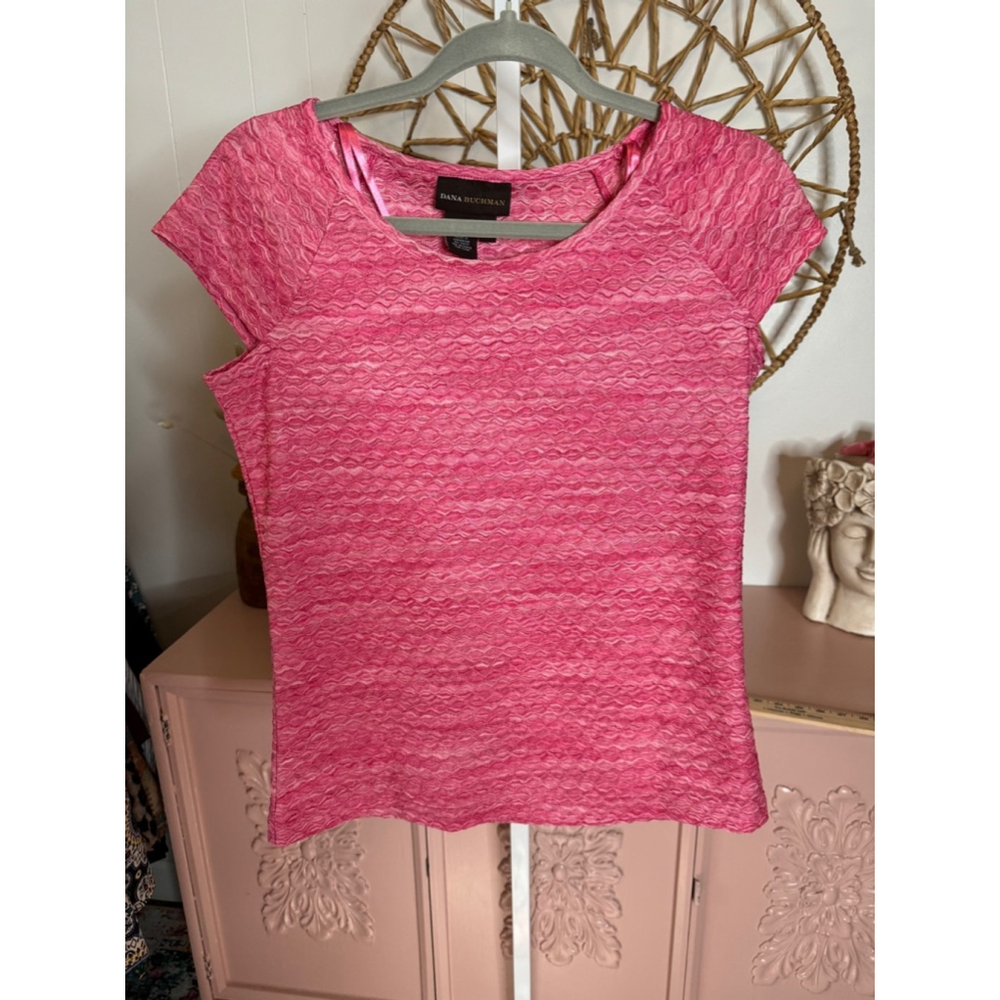 Women's Dana Buchman Pink & White‎ Top Size S